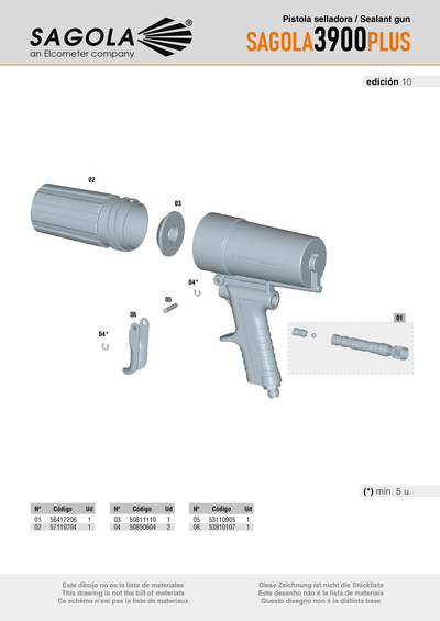 Pistola selladora 3900 PLUS